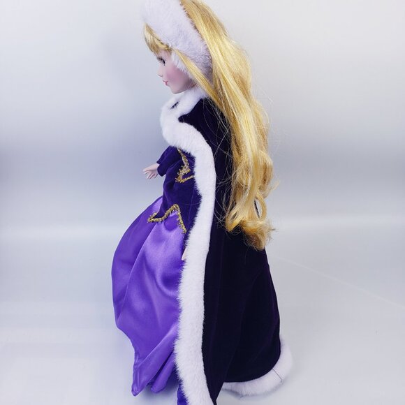 Aurora Disney Princess Porcelain Doll Holiday Edition 16in Brass Key - Picture 3 of 8